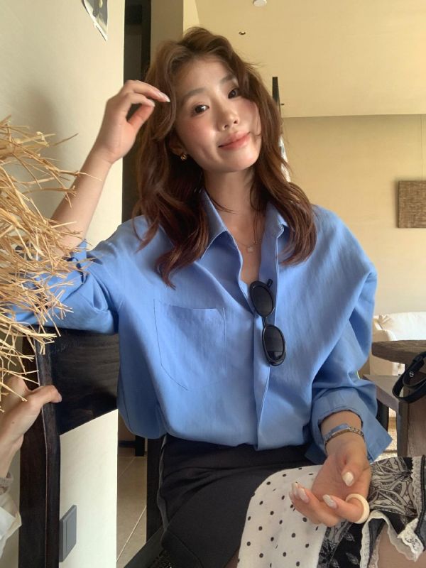 鬆弛感寬鬆翻領百搭襯衫-6色 鬆弛感寬鬆翻領百搭襯衫-6色