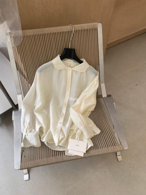 簡約氣質提花寬鬆質感襯衫-3色 簡約氣質提花寬鬆質感襯衫-3色