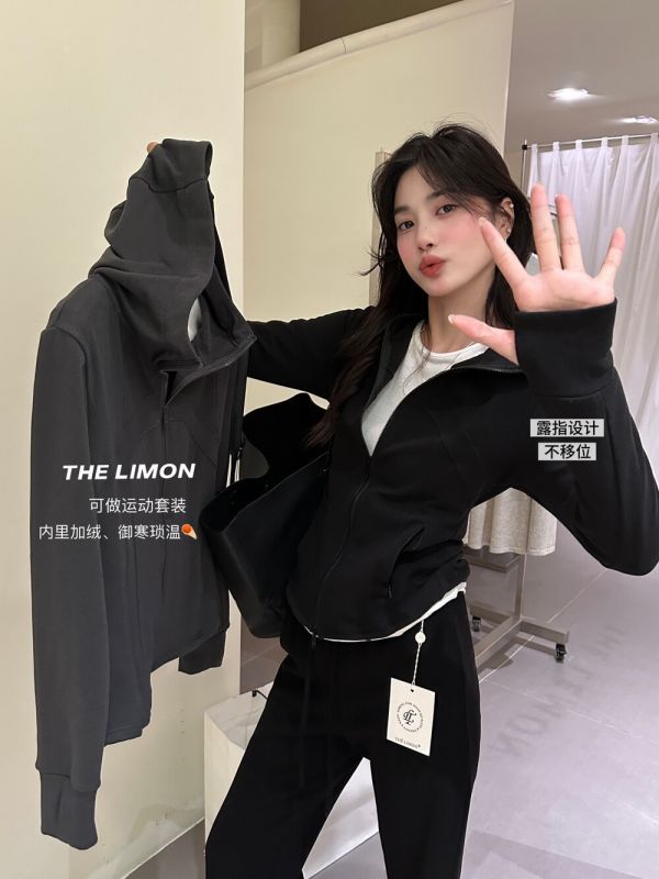 極簡風修身顯瘦薄絨磨毛拉鏈連帽外套-2色 極簡風修身顯瘦薄絨磨毛拉鏈連帽外套-2色