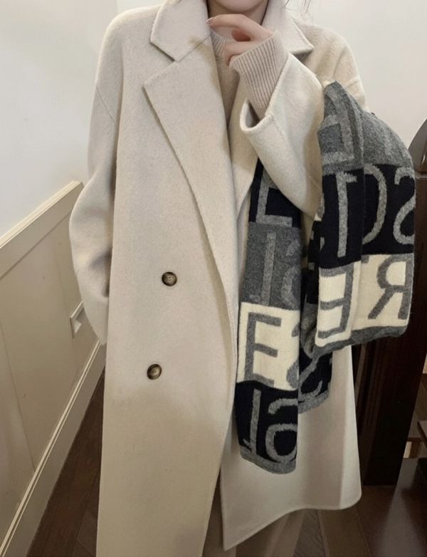 Korea 高級感翻領羊絨大衣-4色 Korea 高級感翻領羊絨大衣-4色