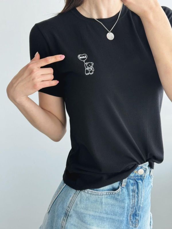 簡約熊熊愛心舒適tee-3色 簡約熊熊愛心舒適tee-3色