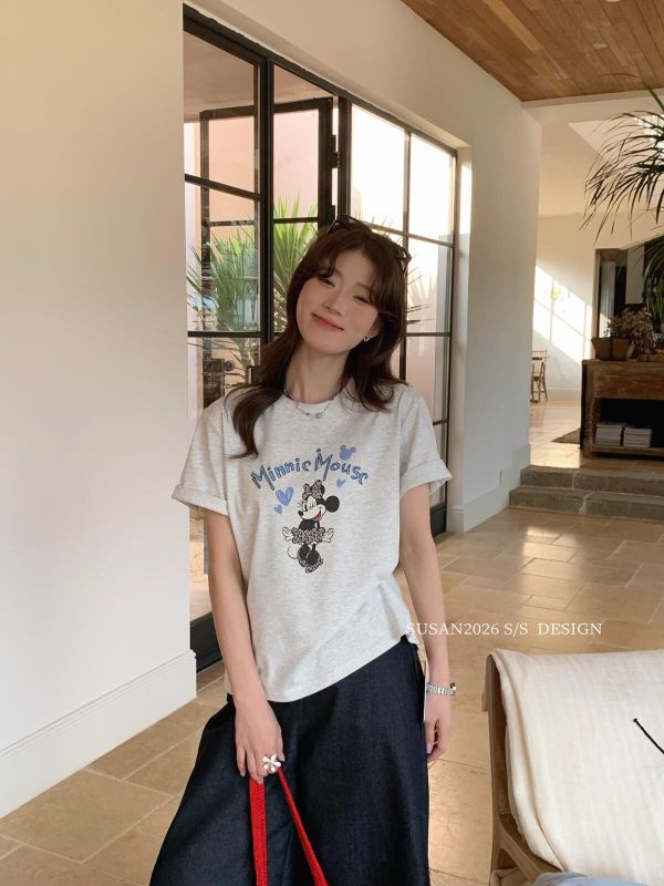 百搭可愛卡通質感印花T恤-2色 百搭可愛卡通質感印花T恤-2色