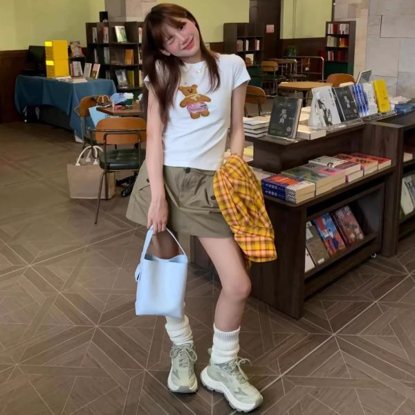 小熊正肩甜美短袖T恤 小熊正肩甜美短袖T恤