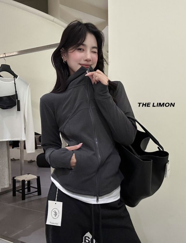 極簡風修身顯瘦薄絨磨毛拉鏈連帽外套-2色 極簡風修身顯瘦薄絨磨毛拉鏈連帽外套-2色