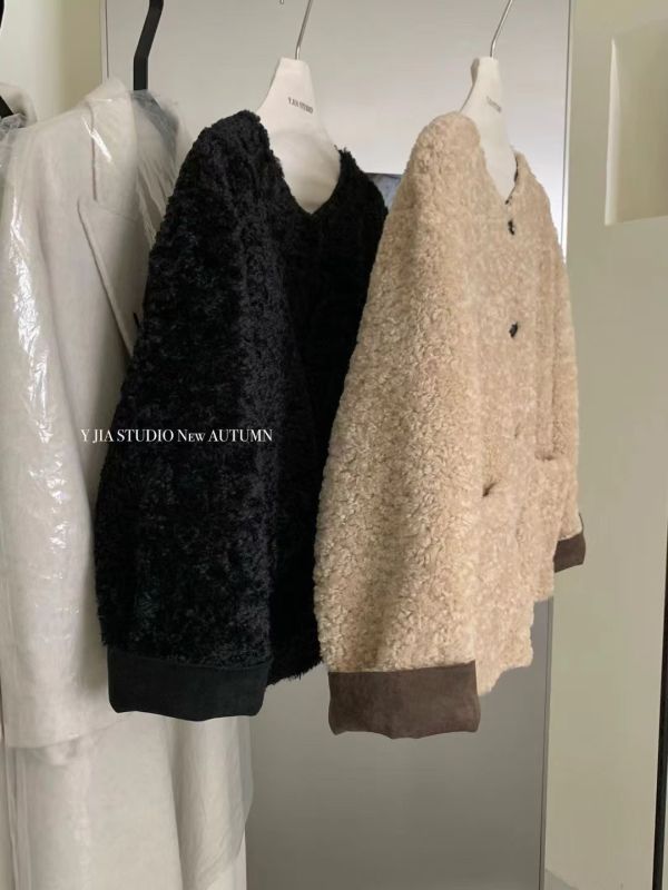 慵懶氣質保暖寬鬆毛毛外套-2色 慵懶氣質保暖寬鬆帽外套-2色