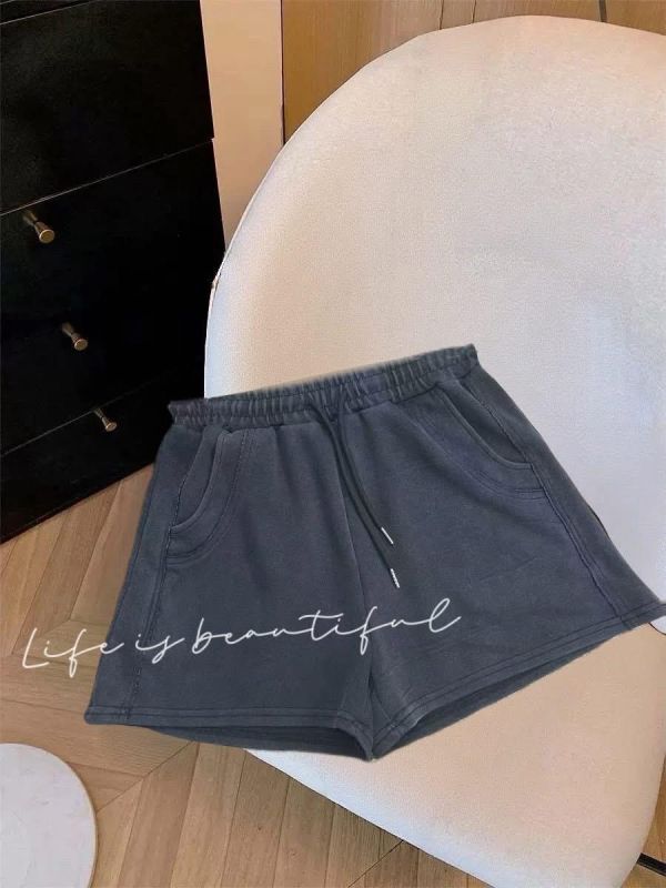 水洗抽繩休閒短褲 水洗抽繩休閒短褲