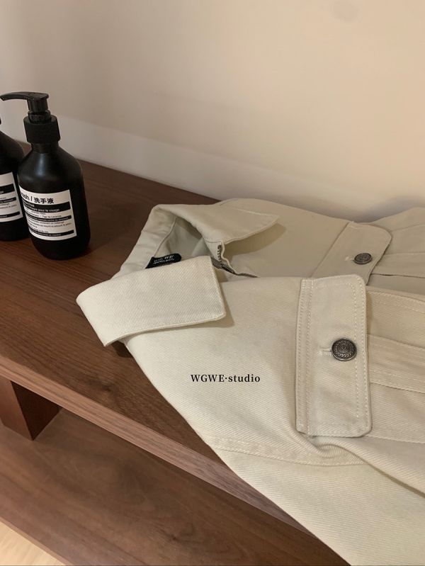 美式復古斜紋修身口袋拉鏈工裝外套 美式復古斜紋修身口袋拉鏈工裝外套