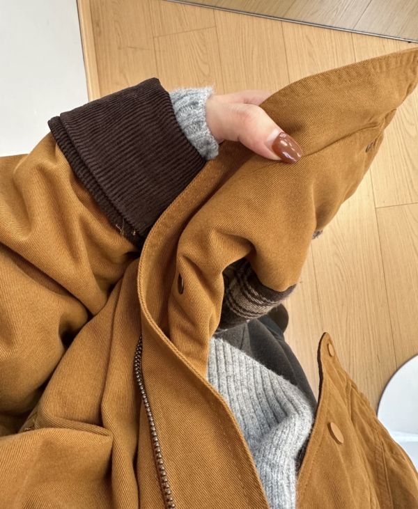 南瓜橘撞色翻領百搭工裝夾克外套 南瓜橘撞色翻領百搭工裝夾克外套