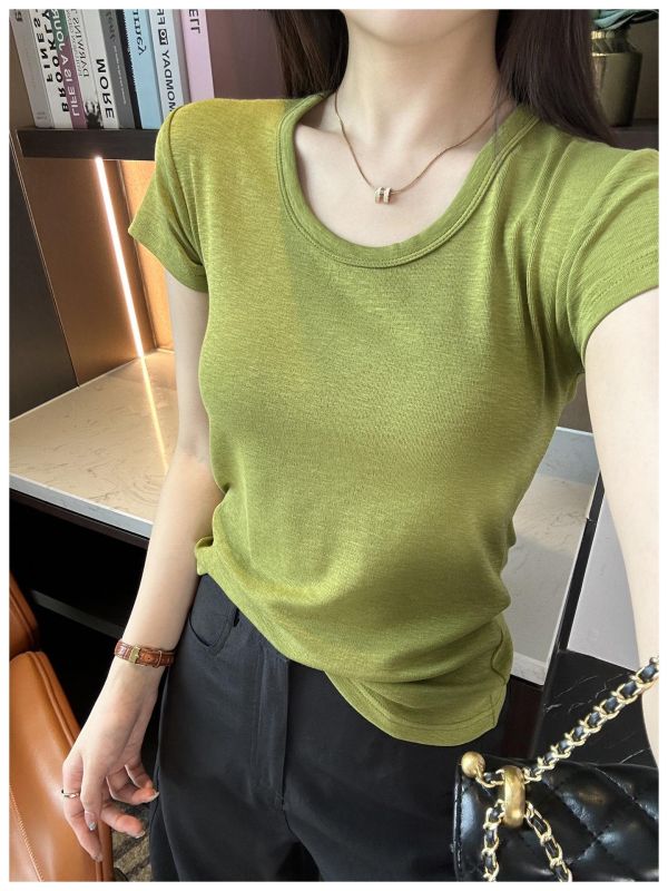 巨顯白 多色涼感莫代爾棉U領T-4色 巨顯白 多色涼感莫代爾棉U領T-5色