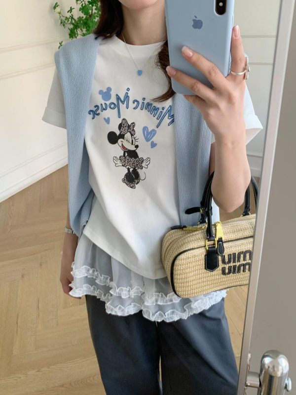 百搭可愛卡通質感印花T恤-2色 百搭可愛卡通質感印花T恤-2色