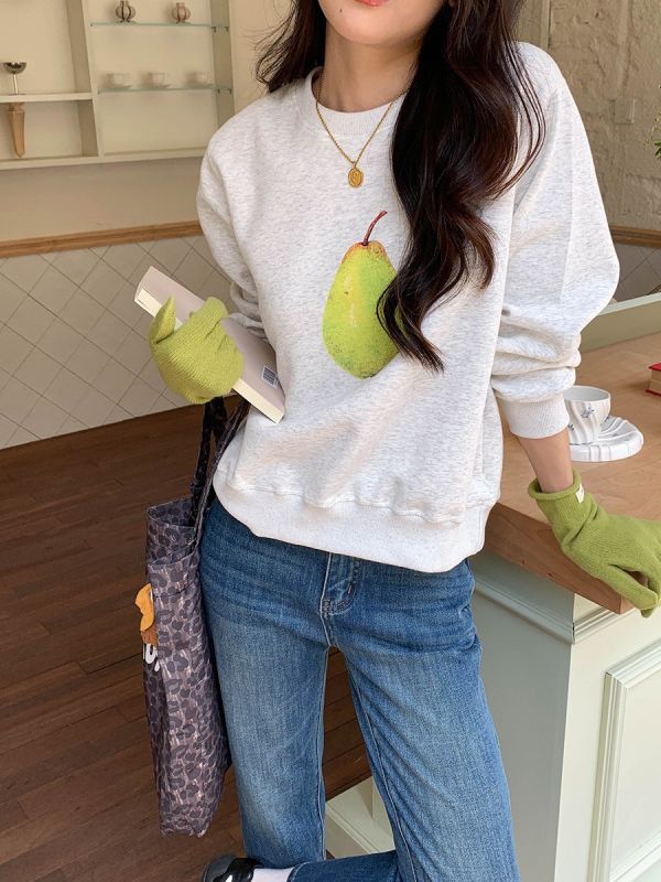 水果印花圓領好穿棉衣-5色 水果印花圓領好穿棉衣-5色