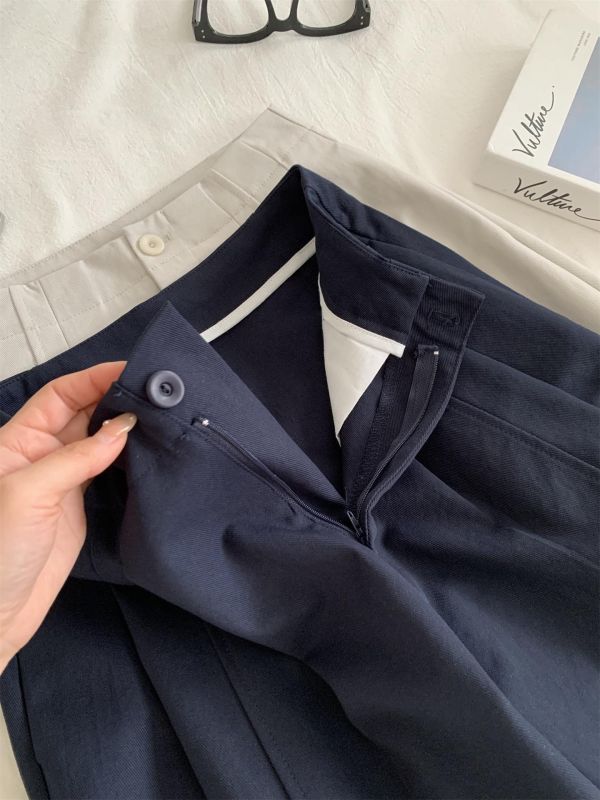 韓系高腰氣質闊腿褲遮肉九分彎刀褲奶奶褲-3色 韓系高腰氣質闊腿褲遮肉九分彎刀褲奶奶褲-3色