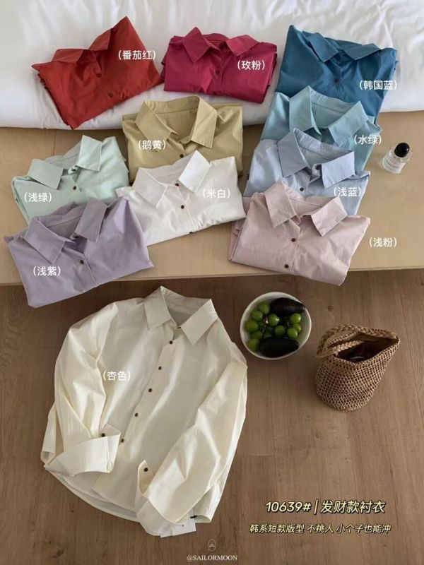 純色*短款*基礎百搭襯衫-11色 純色*短款*基礎百搭襯衫-14色