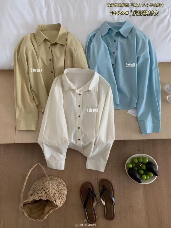 純色*短款*基礎百搭襯衫-11色 純色*短款*基礎百搭襯衫-14色