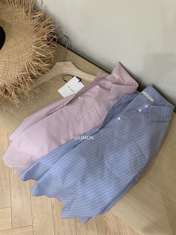 鹽系條紋春夏顯白襯衫上衣-2色 鹽系條紋春夏顯白襯衫上衣-2色