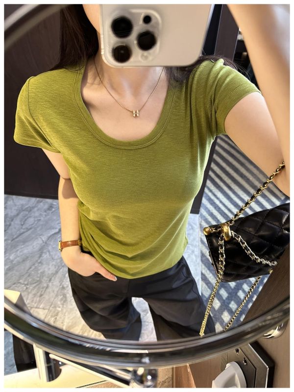 巨顯白 多色涼感莫代爾棉U領T-4色 巨顯白 多色涼感莫代爾棉U領T-5色