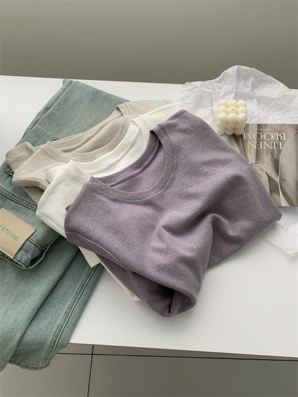 顯白香芋紫～垂感竹節棉純色T-5色 顯白香芋紫～垂感竹節棉純色T-5色