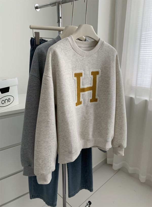 毛巾繡美式復古鬆弛感減齡上衣-3色 毛巾繡美式復古鬆弛感減齡上衣-3色