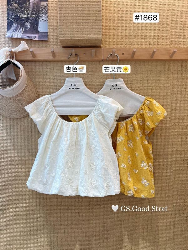 渡假甜美少女感碎花飛飛袖上衣-2色 渡假甜美少女感碎花飛飛袖上衣-2色