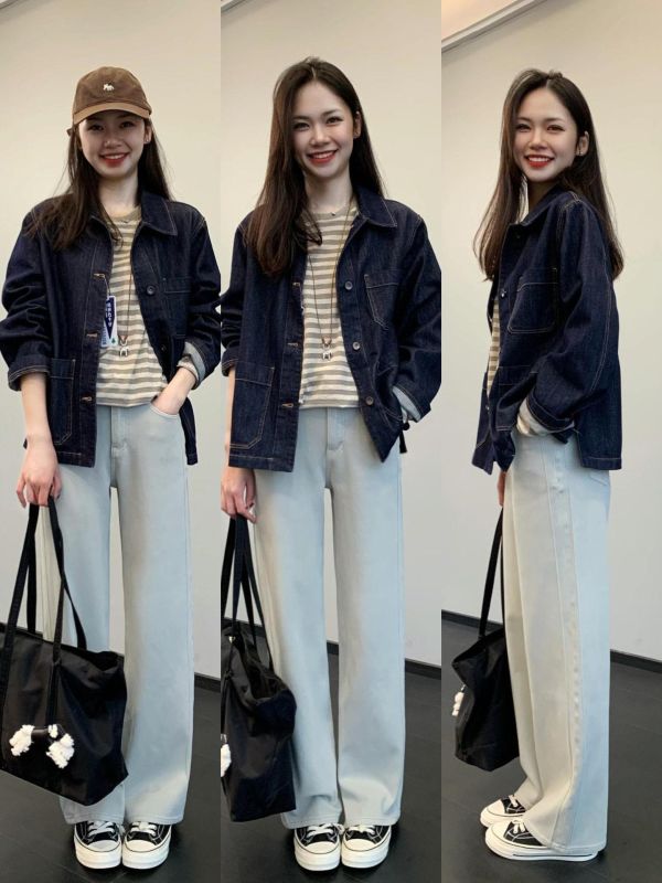 高級摩卡灰～舒適四面彈直筒高腰牛仔褲 高級摩卡灰～舒適四面彈直筒高腰牛仔褲