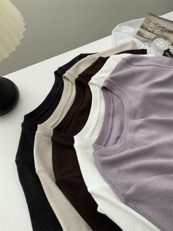 顯白香芋紫～垂感竹節棉純色T-5色 顯白香芋紫～垂感竹節棉純色T-5色