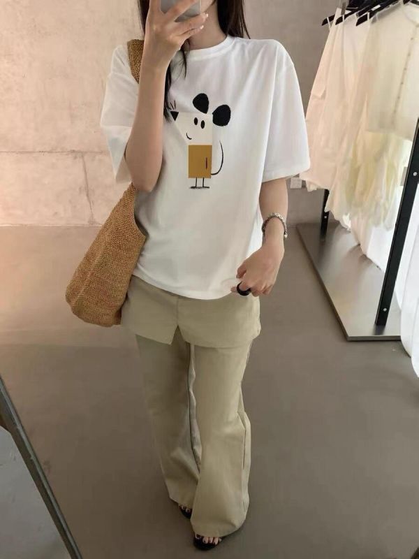 韓系卡通老鼠印花休閒短T-3色 韓系卡通老鼠印花休閒短T-3色
