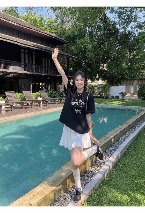 韓系小眾蝴蝶結寬鬆百搭T 韓系小眾蝴蝶結寬鬆百搭T