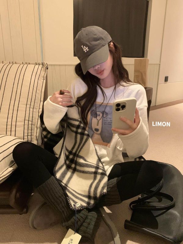 大版加厚小狗美式長版上衣 大版加厚小狗美式長版上衣