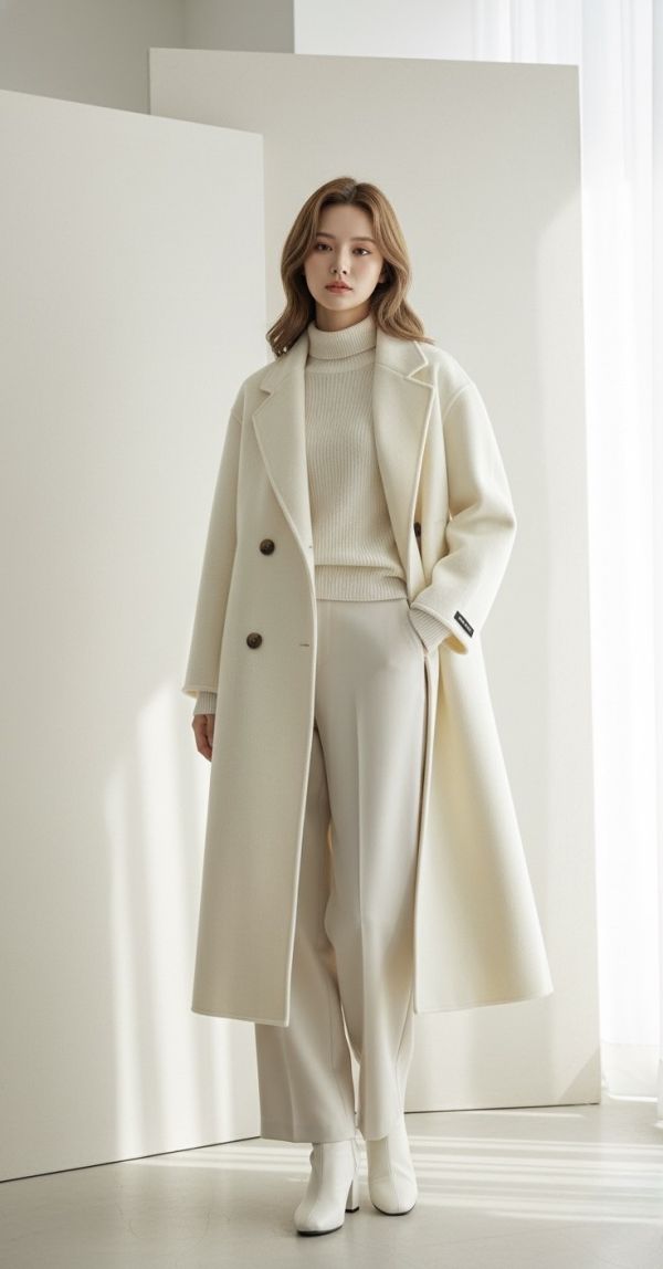 Korea 高級感翻領羊絨大衣-4色 Korea 高級感翻領羊絨大衣-4色