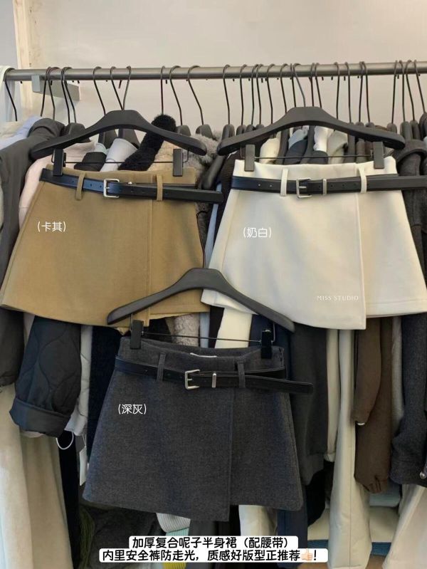 毛呢厚實直筒半身裙-3色 毛呢厚實直筒半身裙-3色