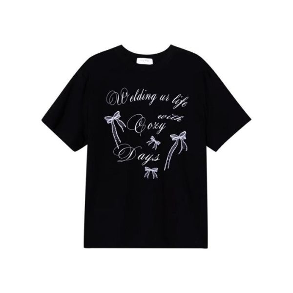 韓系小眾蝴蝶結寬鬆百搭T 韓系小眾蝴蝶結寬鬆百搭T