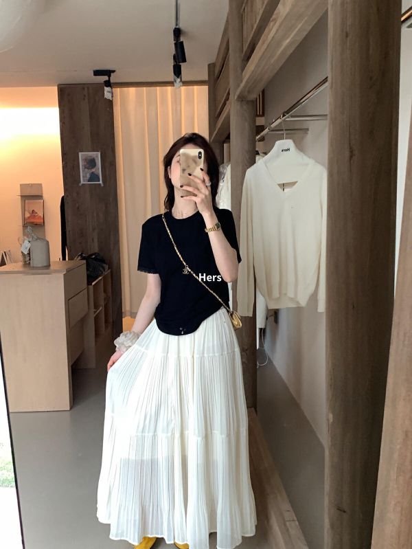 高品質簡約氣質小女人壓褶半身裙-3色 高品質簡約氣質小女人壓褶半身裙-3色