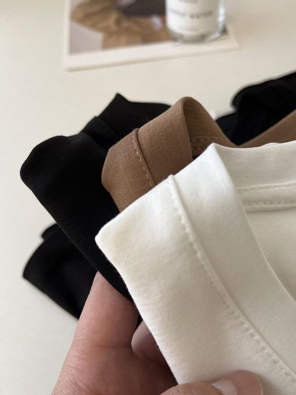 露鎖骨正肩大U寬鬆低領tee-3色 露鎖骨正肩大U寬鬆低領tee-3色