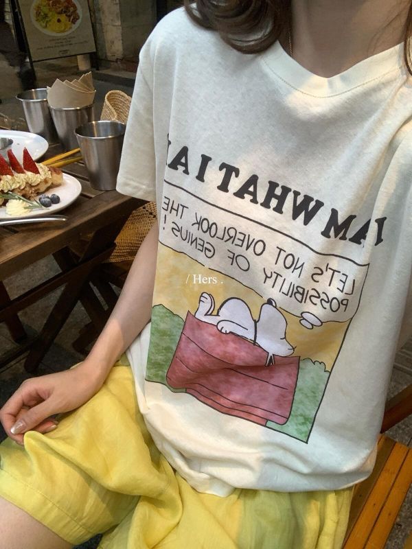 休閒趣味史努比印花T恤 休閒趣味史努比印花T恤