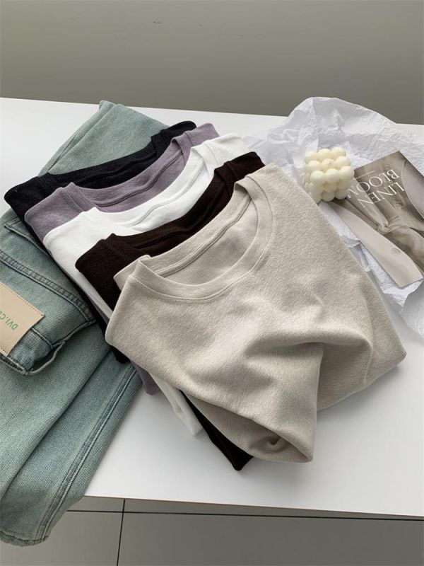 顯白香芋紫～垂感竹節棉純色T-5色 顯白香芋紫～垂感竹節棉純色T-5色