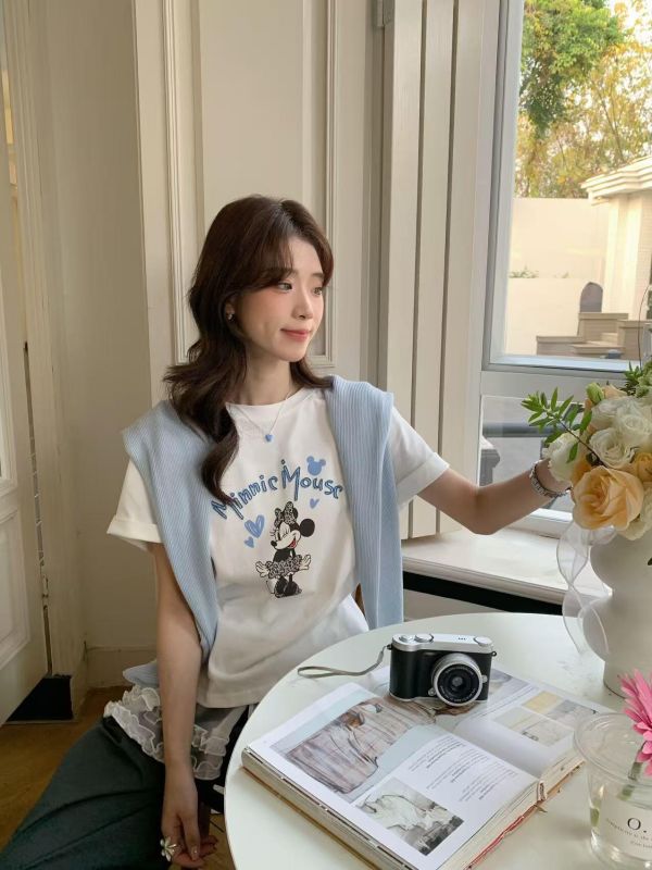 百搭可愛卡通質感印花T恤-2色 百搭可愛卡通質感印花T恤-2色