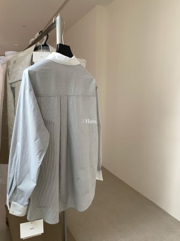 日常簡約高知細條紋口袋襯衫上衣-3色 日常簡約高知細條紋口袋襯衫上衣-3色