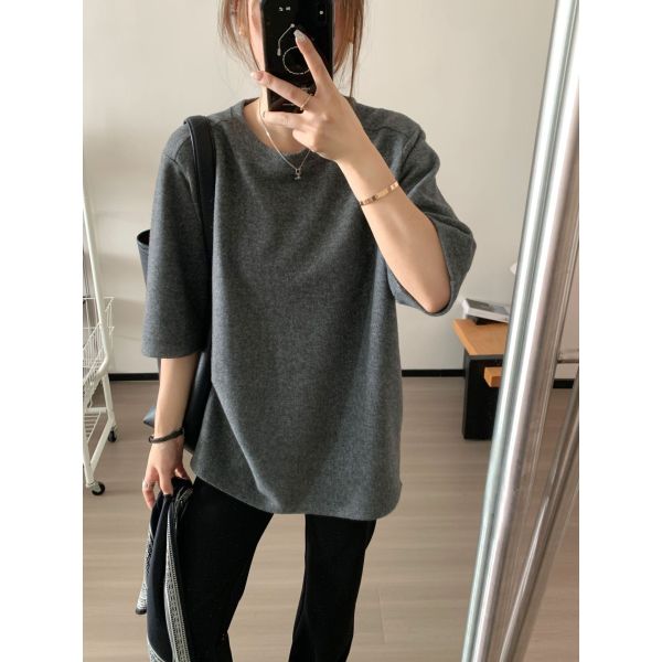 鬆弛慵懶感寬鬆五分袖顯瘦大版T 鬆弛慵懶感寬鬆五分袖顯瘦大版T