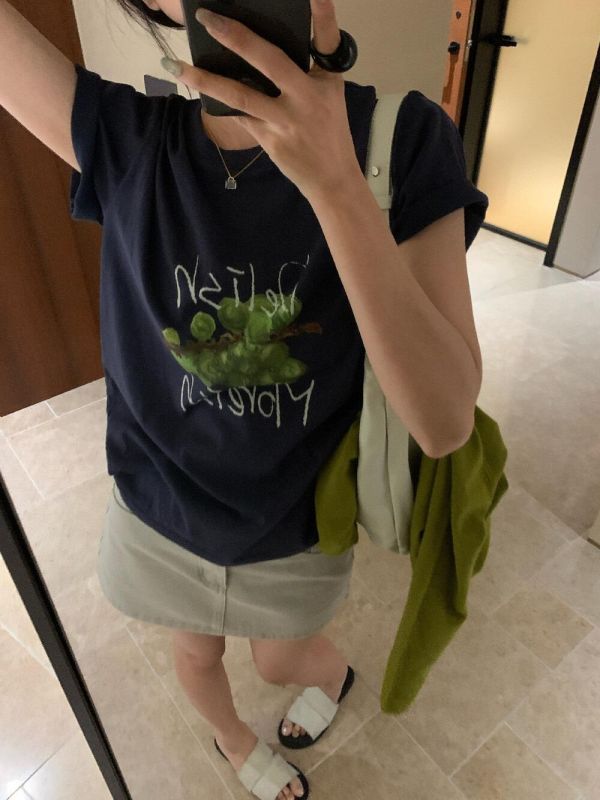 可愛水果印花休閒圓領T-3色 可愛水果印花休閒圓領T-3色