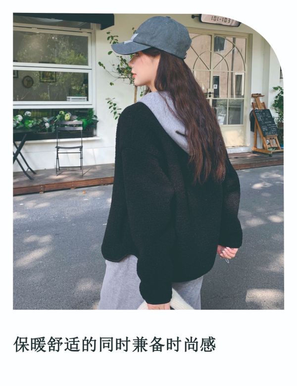 韓系仿羊羔絨圓領輕盈開衫外套-3色 韓系仿羊羔絨圓領輕盈開衫外套-3色