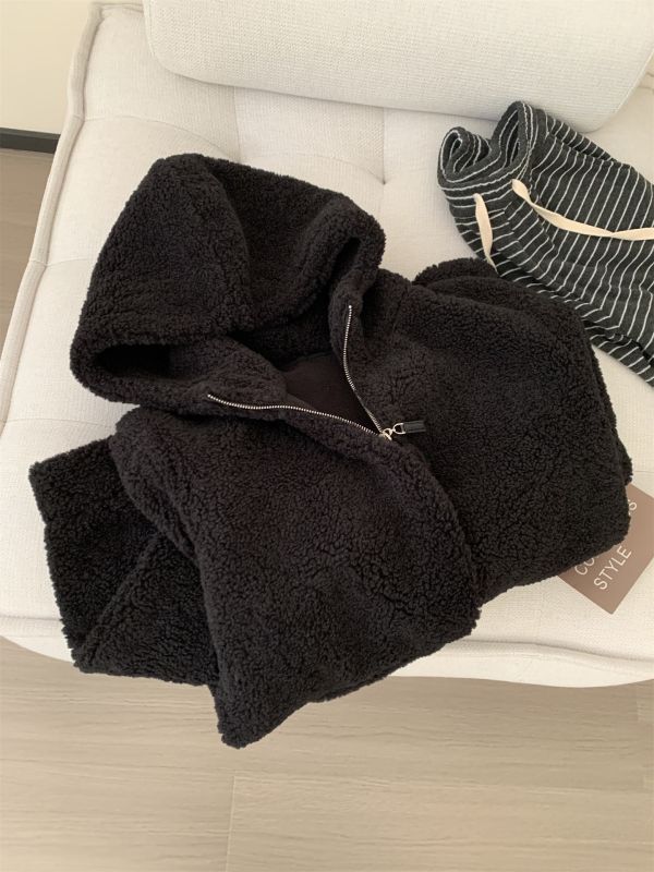 厚實雙面羊羔毛鬆弛感拉鏈毛衣外套-2色 厚實雙面羊羔毛鬆弛感拉鏈毛衣外套-2色