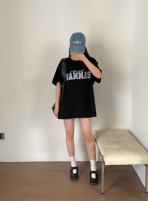 豹紋貼布長版T恤-4色 豹紋貼布長版T恤-4色