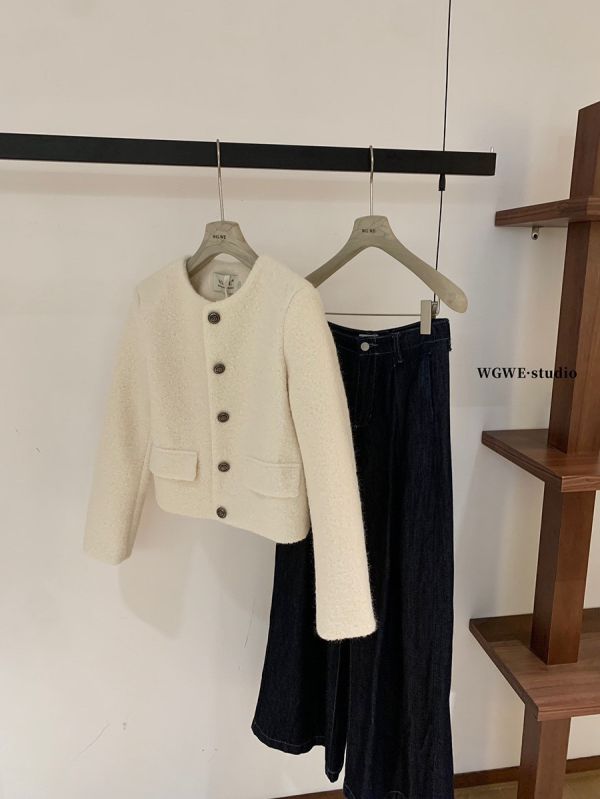 毛呢小香風韓系千金加厚上衣外套-4色 毛呢小香風韓系千金加厚上衣外套-4色