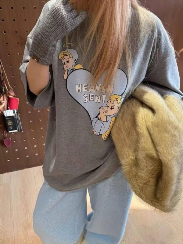 愛心天使撞色寬鬆tee-2色 愛心天使撞色寬鬆tee-2色