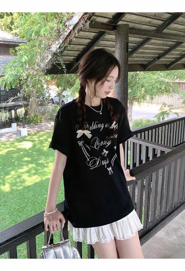 韓系小眾蝴蝶結寬鬆百搭T 韓系小眾蝴蝶結寬鬆百搭T