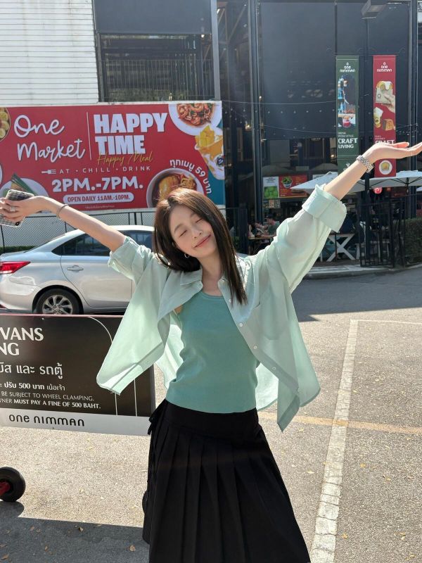 韓系簡約多巴胺基礎寬鬆襯衫上衣-10色 韓系簡約多巴胺基礎寬鬆襯衫上衣-10色