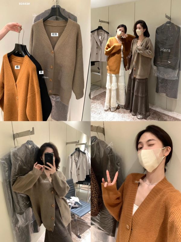 簡約風寬鬆顯瘦保暖開衫-3色 簡約風寬鬆顯瘦保暖開衫-3色