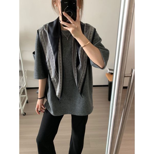 鬆弛慵懶感寬鬆五分袖顯瘦大版T 鬆弛慵懶感寬鬆五分袖顯瘦大版T