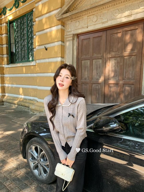 法式復古氣質麻花針織衫（配別針）-3色 法式復古氣質麻花針織衫（配別針）-3色