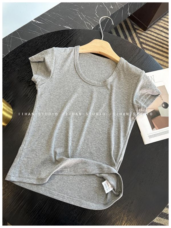 巨顯白 多色涼感莫代爾棉U領T-4色 巨顯白 多色涼感莫代爾棉U領T-5色